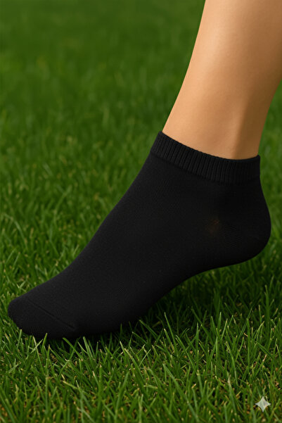 Net Tekstil 3 Pairs Black Booties Cotton Comfortable Daily Socks Unisex