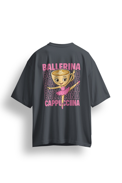 Koi Art Design تي شيرت باليرينا كابوتشينا/ قصة فضفاضة للجنسين / 95% قطن عالي ...