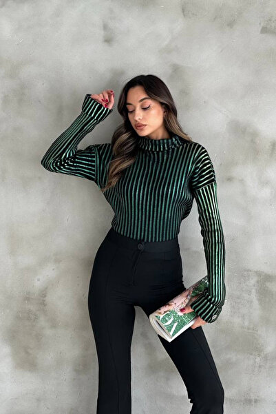 oshebu Pulover din tricot cu guler vertical