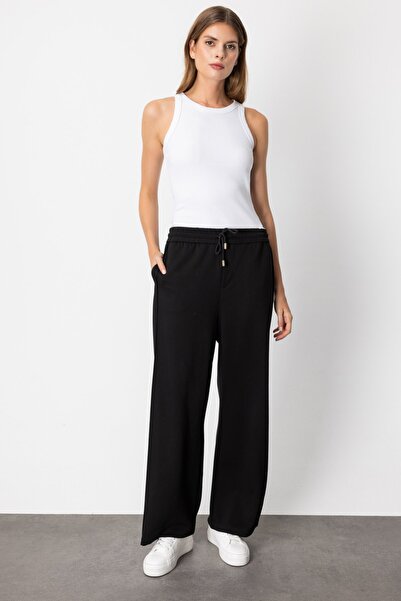 ON Γυναικείο Φούτερ με ελαστική μέση με φαρδύ πόδι 66510 Μαύρο