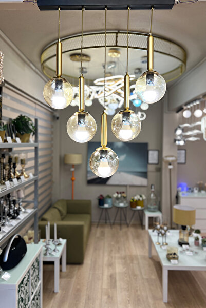 MINIMAL ETICARET VE BILGI TEKNOLOJILERI Globe Linear Black & Gold 5'li Sarkıt...