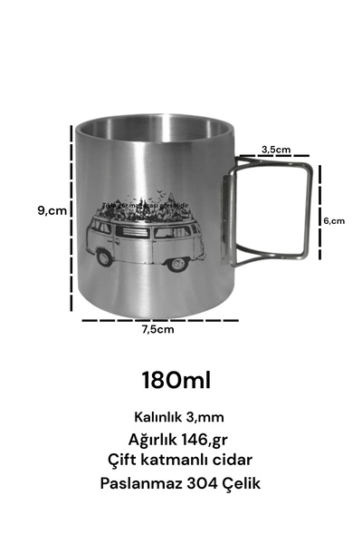 Orcamp Stainless Steel Mug Cup with Lid Folding Handle Hangable Straight Handleless Camping Picnic Cup 180ml