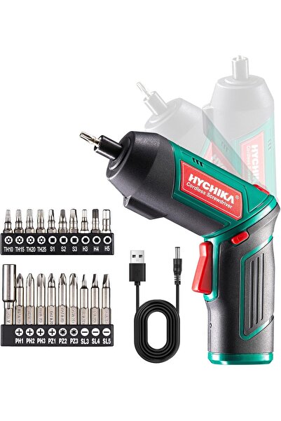 HYCHIKA مفك براغي كهربائي لاسلكي 6 نيوتن متر، 2000 مللي أمبير/ساعة 3.6 فولت م...
