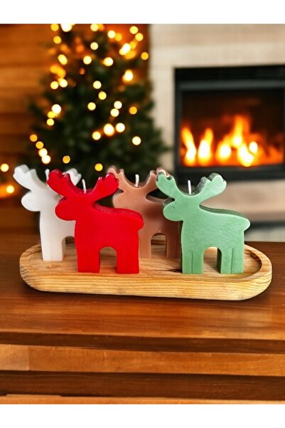 magnocandles Χριστουγεννιάτικο σετ 4 κεριών ελαφιού, 4 χρωμάτων, αρωματικά, μ...