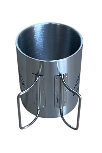 Orcamp Stainless Steel Mug Cup with Lid Folding Handle Hangable Straight Handleless Camping Picnic Cup 180ml