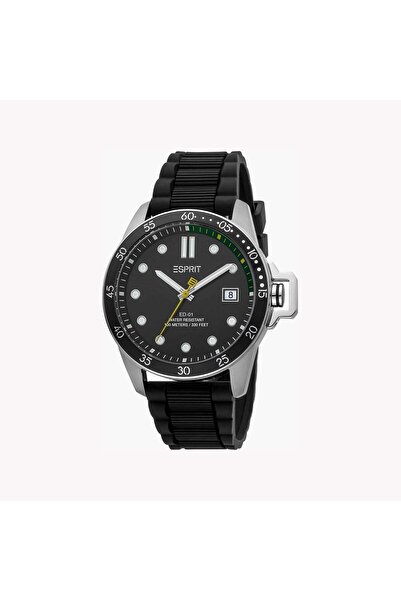Esprit Men's Black Rubber Watch, Black Dial | Es1g096m0065