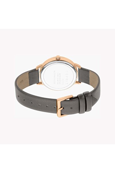 Esprit Women's Grey Leather Watch, Rose Gold Dial | Es1l163m0055