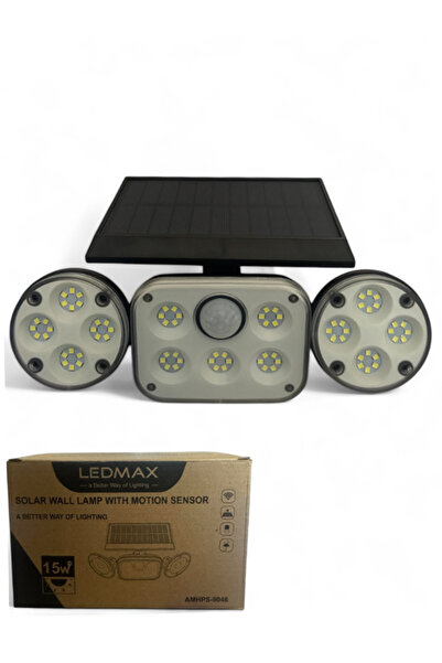 OEM LEDMAX solar lamp with motion sensor, 15W, 6500K, 5.5V solar panel, IP65 protection