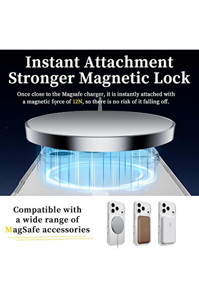 ABK POINT جراب مغناطيسي شفاف لهاتف iPhone 17 - نحيف شفاف مقاوم للصدمات من ماد...