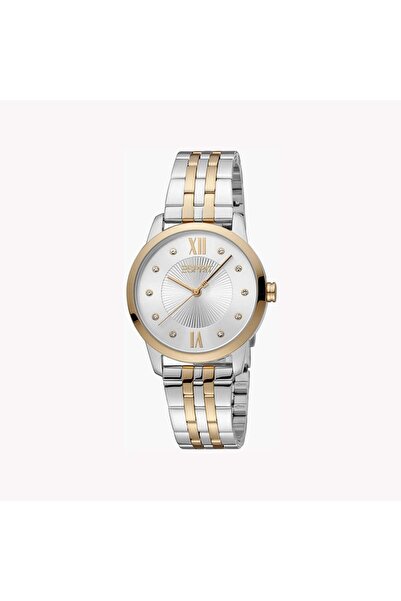 Esprit Women's Silver & Rose Gold Watch, Silver Dial | Es1l150m0025