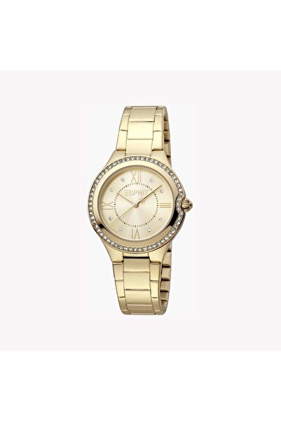 Esprit Women's Gold Stainless Steel Watch, Champagne Dial | ES1L263M0065