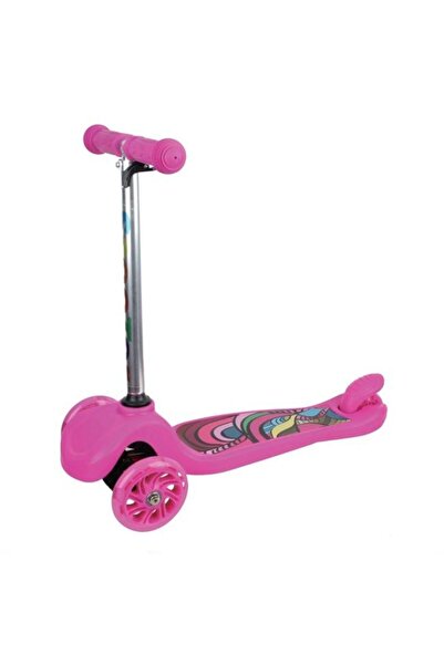 OEM Girls' Scooter Fuchsia with LED Wheels, Retractable, 3 Levels, No Assembl...