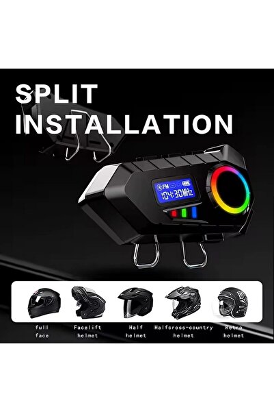 Pell Y30 Kask Kulaklık Bluetooth Motosiklet Kulaklık Rgb Radyolu Intercom