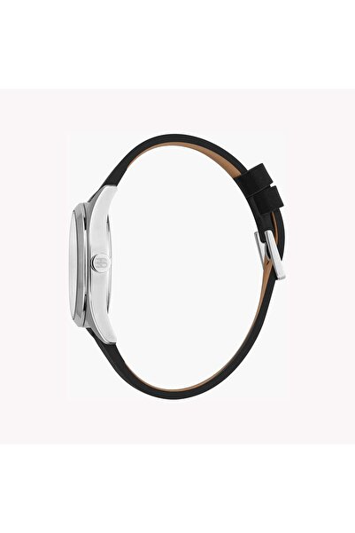 Esprit Men's Silver Dial Watch, Black Leather Band | Es1g004m0075