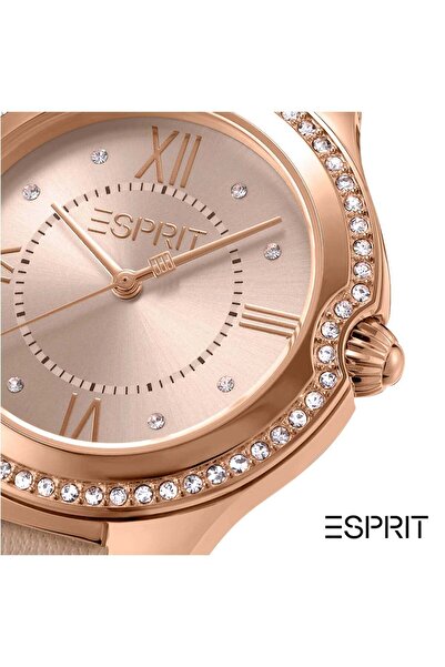 Esprit Women's Pink Leather Watch, Rose Gold Dial | Es1l181m0055