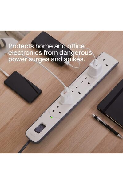 Belkin 6-Outlet Surge Protector Power Strip with 2m Cord (650J)