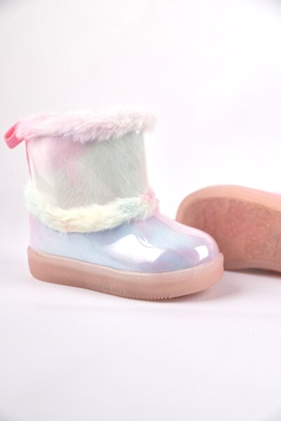 Vicco Peli Işıklı Kürklü Kız Çocuk Bot – Fermuarlı Anatomik Taban | 22-25 Numara