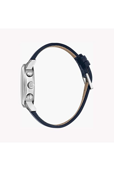 Esprit Men's Blue Leather Watch, Silver Dial | Es1g146m0025