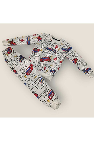 EYNA SHOPPİNG RENKLİ ARABALI,YARIŞ PİSTLİ İKİ İPLİK 2'Lİ TAKIM