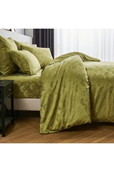 Luofanfei 2-piece Bedding Set - Duvet Cover 135x200 & Pillowcase 80x80, Satin Cotton, Green