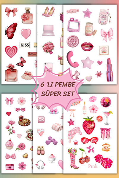 birikiyedi 6'Lı En Favori Pempe Temalı Sticker Set Sticker Set's/Etiket/Girl/...