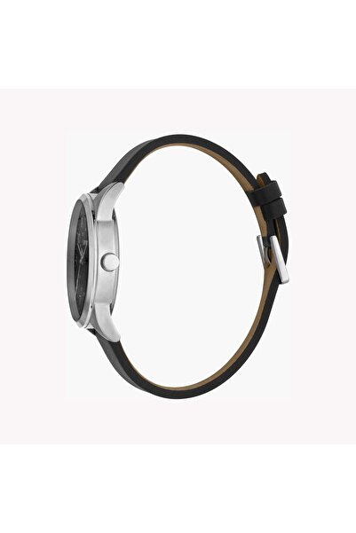 Esprit Men's Stainless Steel Black Leather Watch, Black Dial | ES1G212L0025