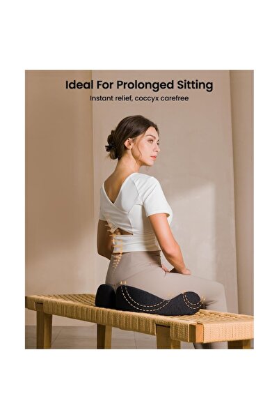 ProtoArc Orthopedic seat cushion, memory foam, coccyx and hip pressure relief, 48x40x11 cm, gray