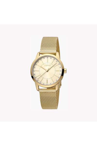 Esprit Women's Gold Stainless Steel Watch, Champagne Dial | Es1l086m0045