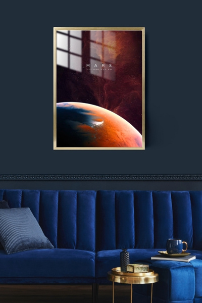 Mars Gezegen Çerçeveli Metal Poster Tablo