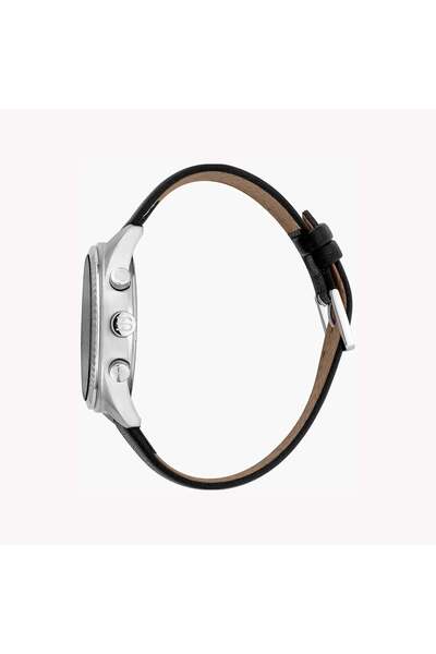 Esprit Men's Black Leather Watch, Black Dial | Es1g105m0075