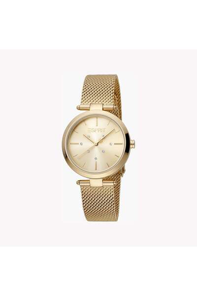 Esprit Women's Gold Stainless Steel Watch, Champagne Dial | Es1l175m0035