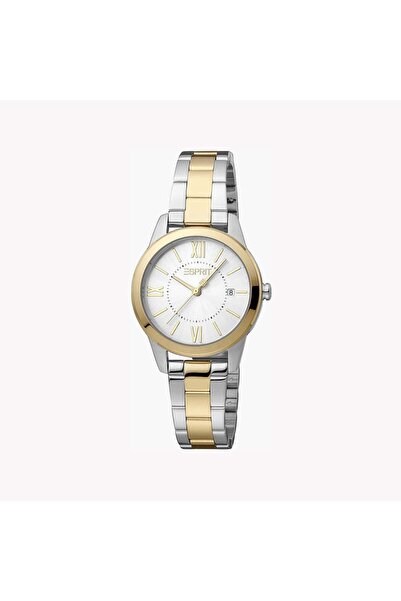 Esprit Women's Silver & Gold Stainless Steel Watch, Silver Dial | Es1l057m0035