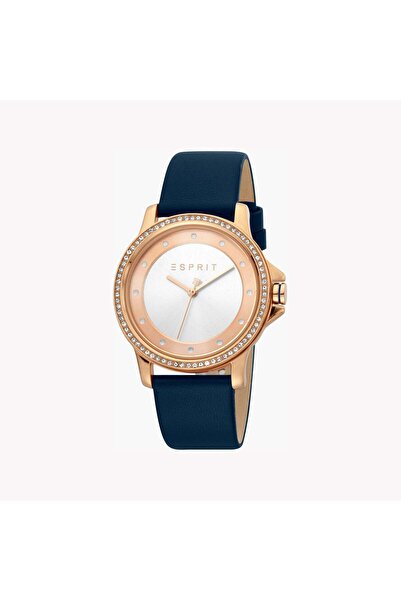 Esprit Women's Blue Leather Watch, Silver Dial | ES1L143L0045