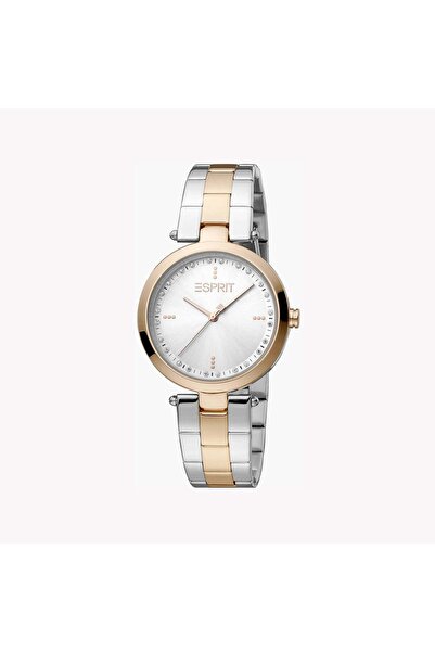 Esprit Women's Silver & Rose Gold Watch, Silver Dial | Es1l183m0085