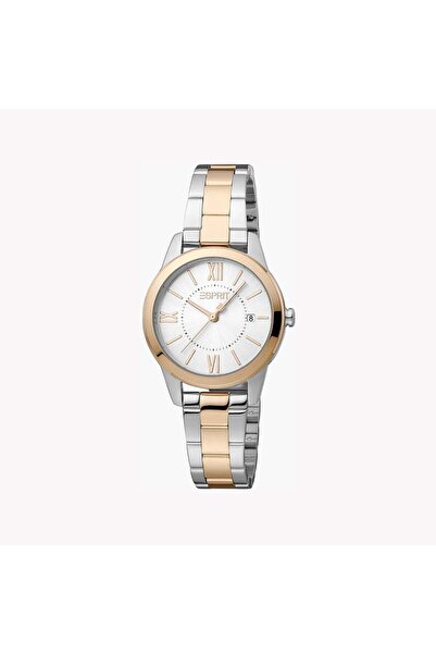 Esprit Women's Silver & Rose Gold Watch, Silver Dial | Es1l102m0045