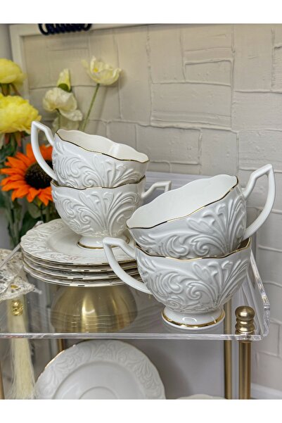 dunyazuccaciye Lagos 6 Kişilik Porselen Çay Fincanı