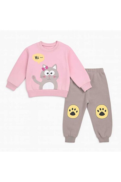 gigigiyim Cat Paw Patterned Three-Strand Girls' Set