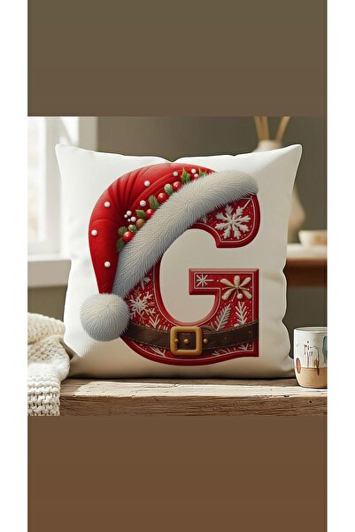 KIRLENTİM Husă pentru pernă cu centură roșie de Anul Nou, cu litera G
