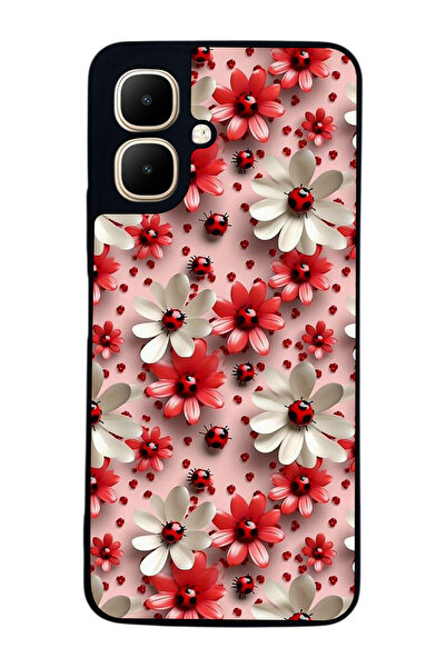 Aksel Kılıf متوافق مع Infinix Smart 10 مطبوع ، أسود غير لامع، سيليكون ناعم، و...