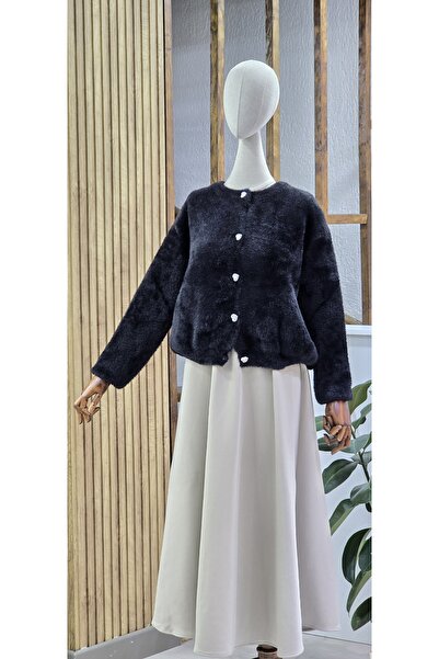 NANTİREA Soft Cardigan with Heart Buttons