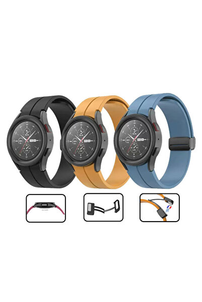 halkhouse Samsung Galaxy Watch 4/5/6/7/Classic Kordon Silikon Esnek Kırılmaz Renkli