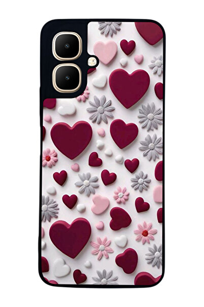 Aksel Kılıf متوافق مع Infinix Smart 10 مطبوع ، أسود غير لامع، سيليكون ناعم، و...