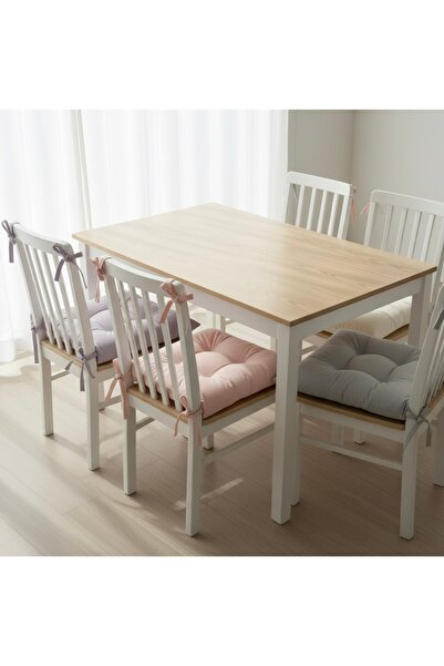 özkan ahşap 4 Pcs Lace-Up Chair Cushion