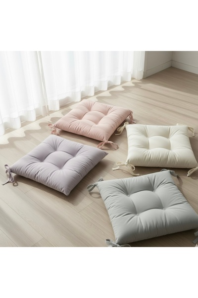 özkan ahşap 4 Pcs Lace-Up Chair Cushion