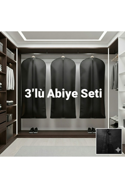 Genel Markalar 60*160 siyah fermuarlı 3 lu abiye kılıfı seti