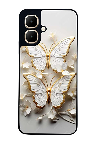 Aksel Kılıf متوافق مع Infinix Smart 10 مطبوع ، أسود غير لامع، سيليكون ناعم، و...