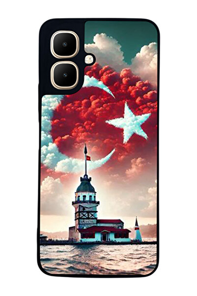 Aksel Kılıf متوافق مع Infinix Smart 10 مطبوع ، أسود غير لامع، سيليكون ناعم، و...