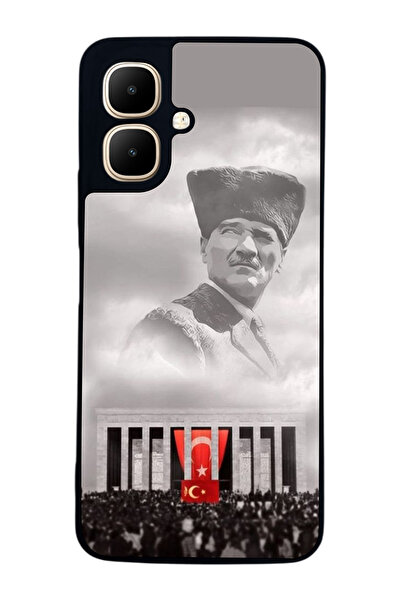 Aksel Kılıf متوافق مع Infinix Smart 10 مطبوع ، أسود غير لامع، سيليكون ناعم، و...