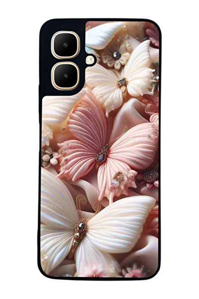 Aksel Kılıf متوافق مع Infinix Smart 10 مطبوع ، أسود غير لامع، سيليكون ناعم، و...