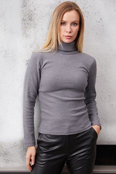 Aslında Look Ribbed Knitwear Long Sleeve Throat Slim Fit Bady - Pictures Have Reference - Close Fit Body Wraps
